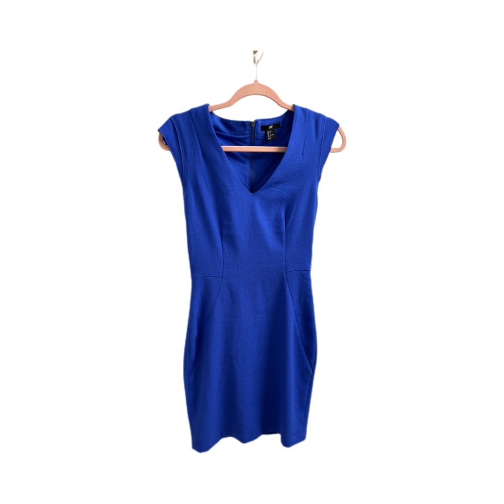 H&M Cobalt Blue Cap Sleeve Mini Dress